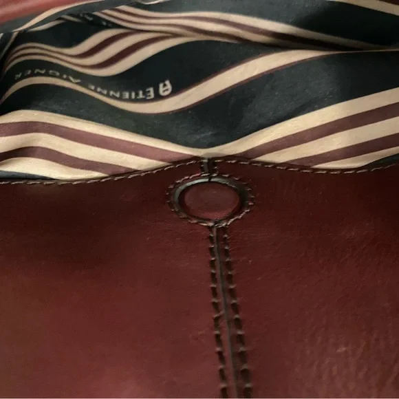 Etienne Aigner Burgundy Leather Shoulder Bag - Picture 7 of 15